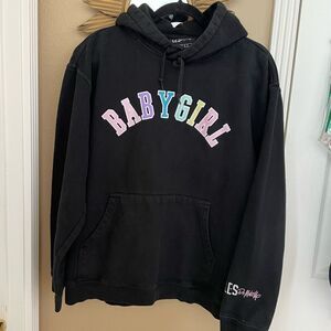 Les Do Makeup BABYGIRL Black Hoodie L